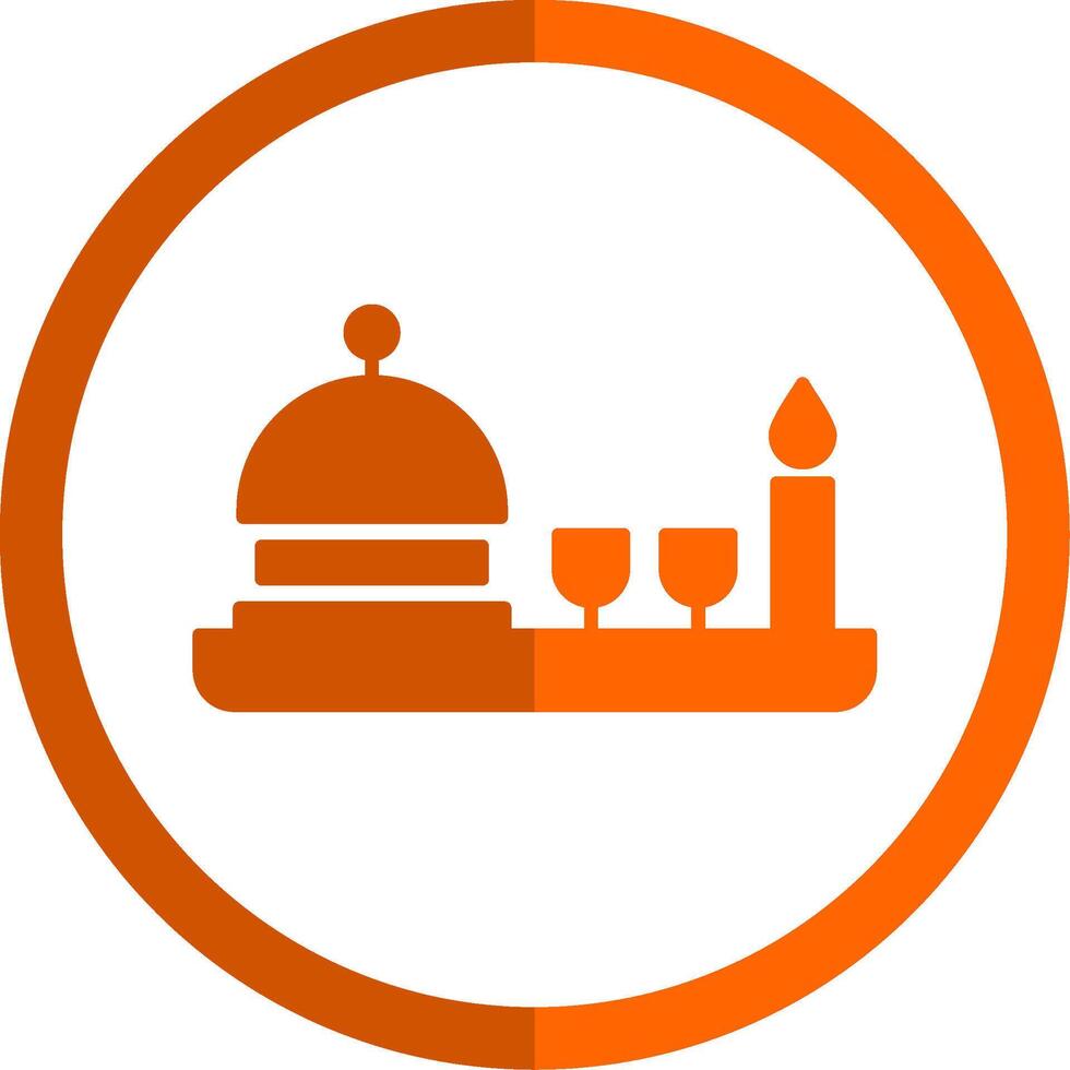 Dinner Glyph Orange Circle Icon vector