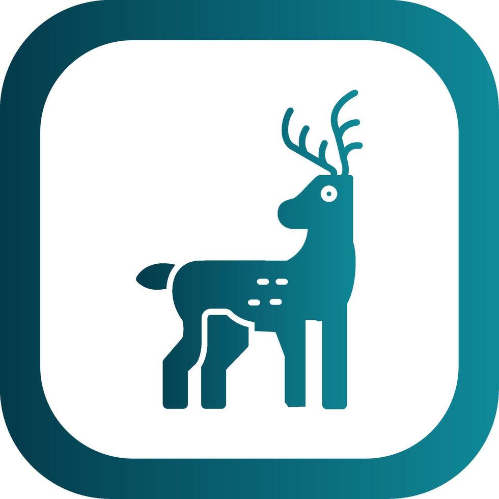 Reindeer Glyph Gradient Round Corner Icon vector