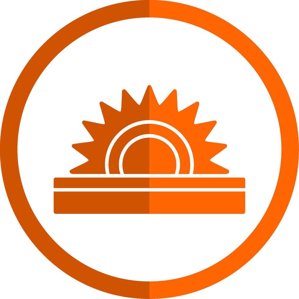 Circular Saw Glyph Orange Circle Icon vector