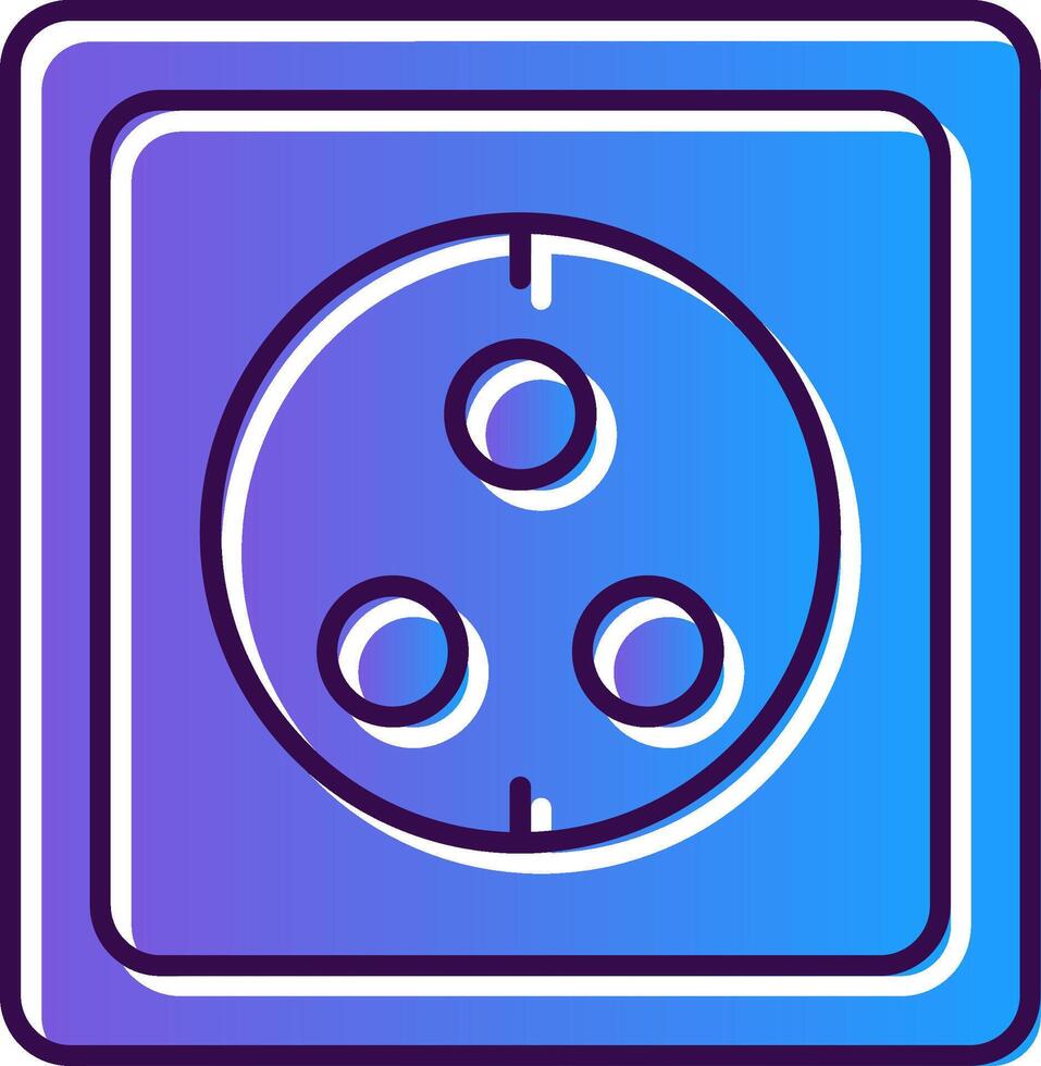 Wall Socket Gradient Filled Icon vector