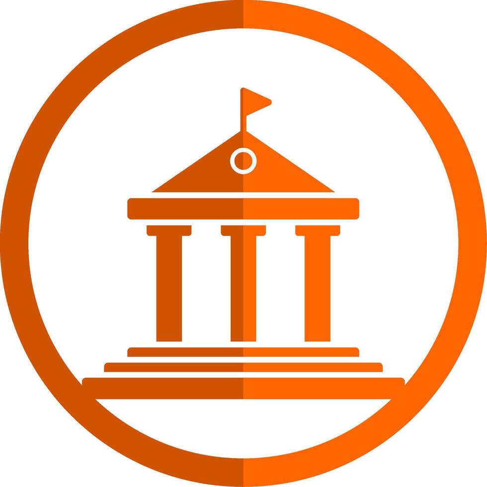 gobierno edificio glifo naranja circulo icono vector
