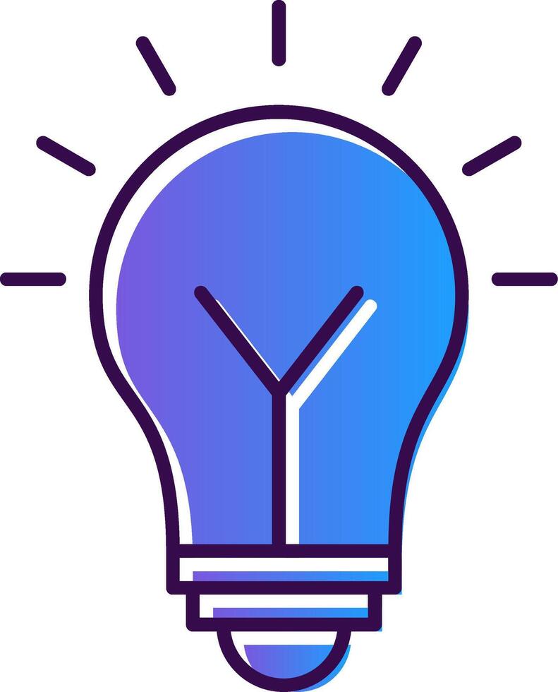 Light Bulb Gradient Filled Icon vector