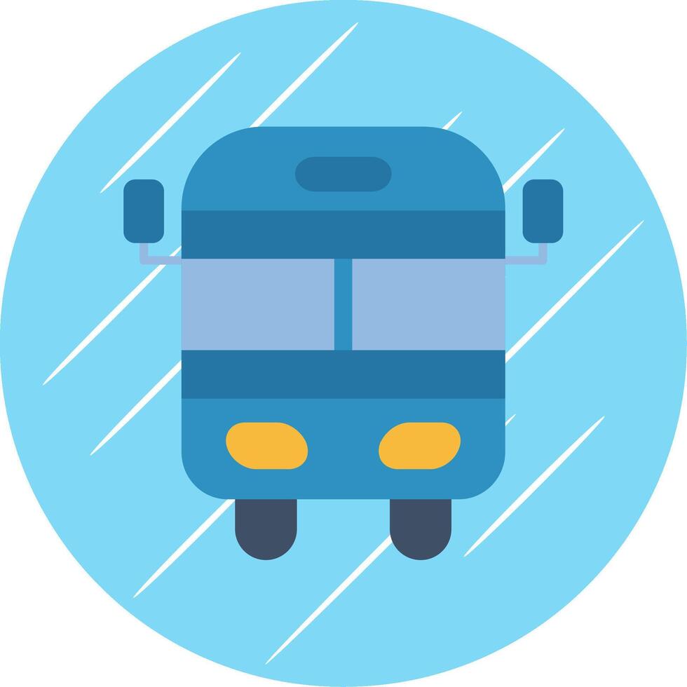 School Bus Flat Blue Circle Icon vector
