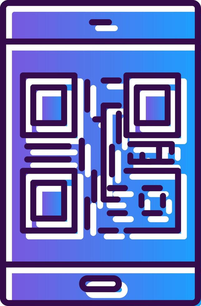 Qr Code Gradient Filled Icon vector
