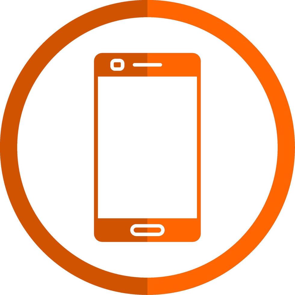 Mobile phone Glyph Orange Circle Icon vector