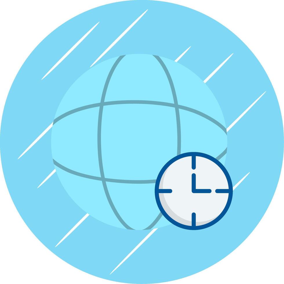 hora zona plano azul circulo icono vector