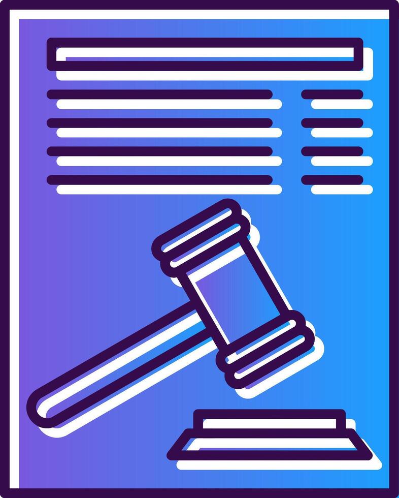 Legal Document Gradient Filled Icon vector