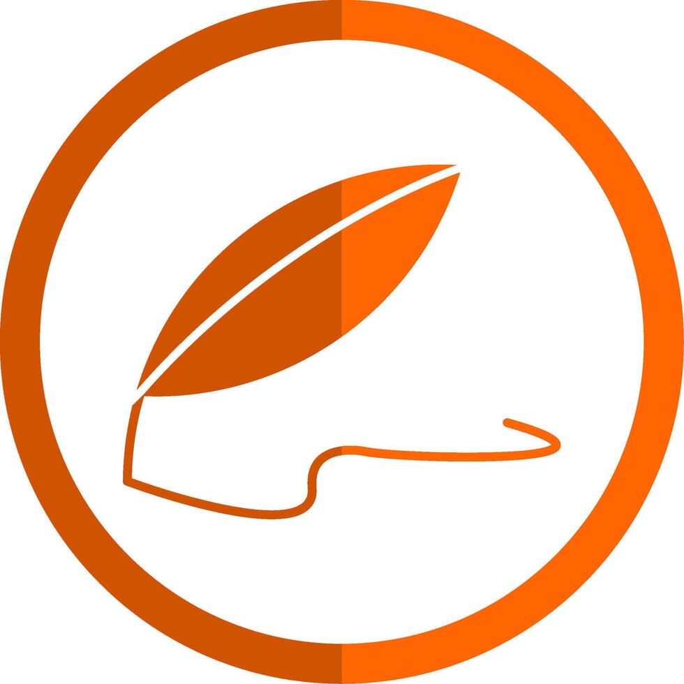 Quill Glyph Orange Circle Icon vector