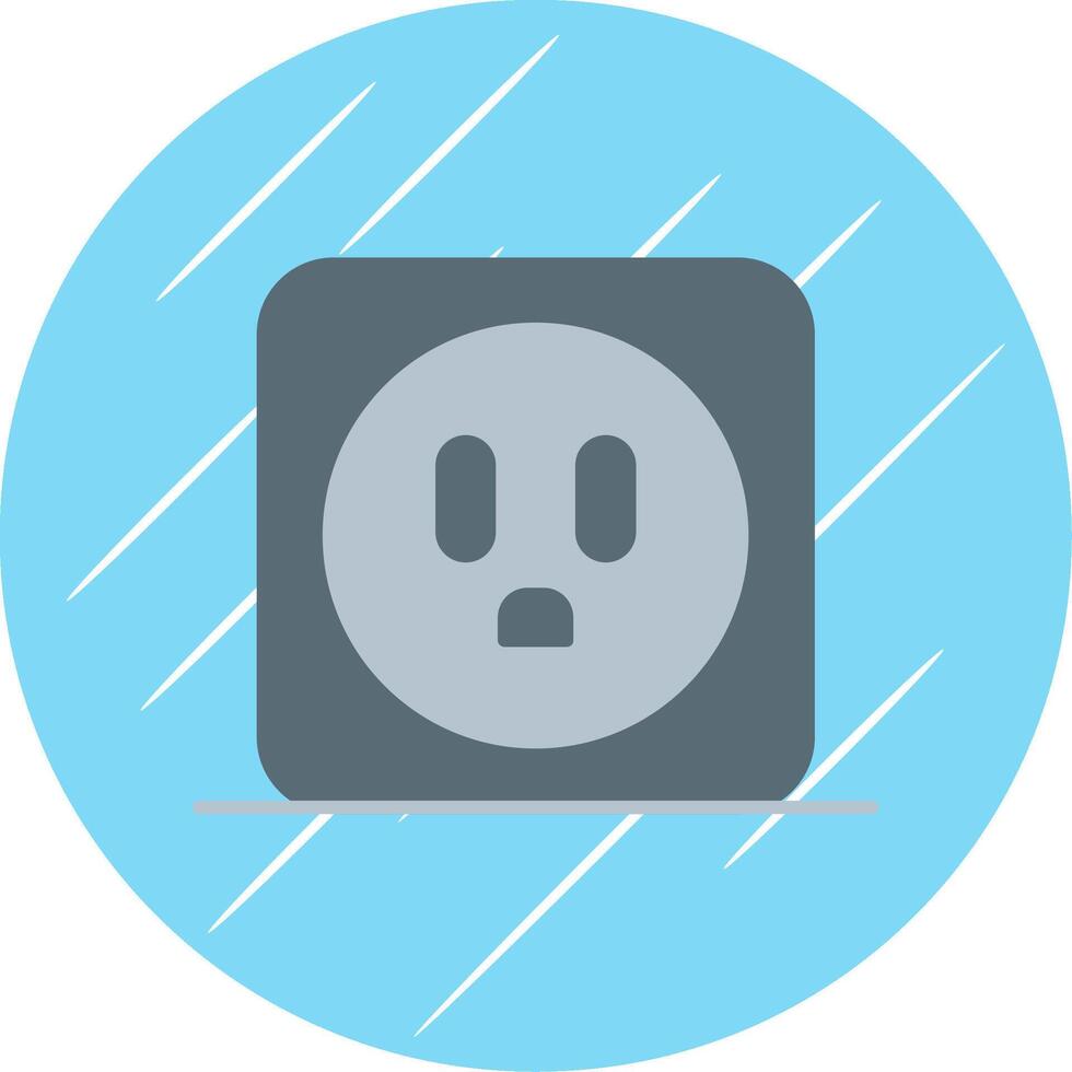 Power Socket Flat Blue Circle Icon vector