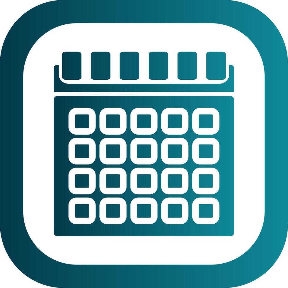 Calendar Glyph Gradient Round Corner Icon vector