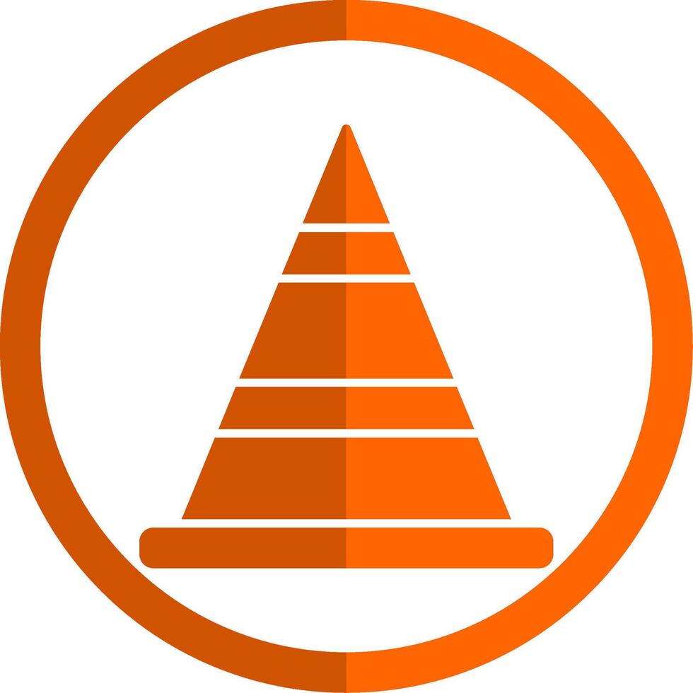 Cone Glyph Orange Circle Icon vector