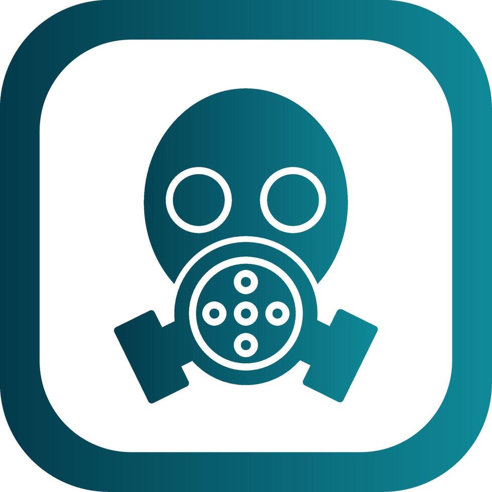 Gas Mask Glyph Gradient Round Corner Icon vector