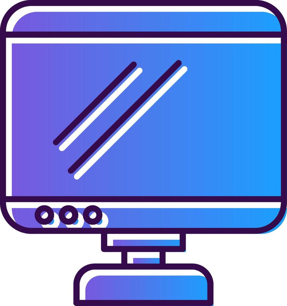 Monitor Gradient Filled Icon vector