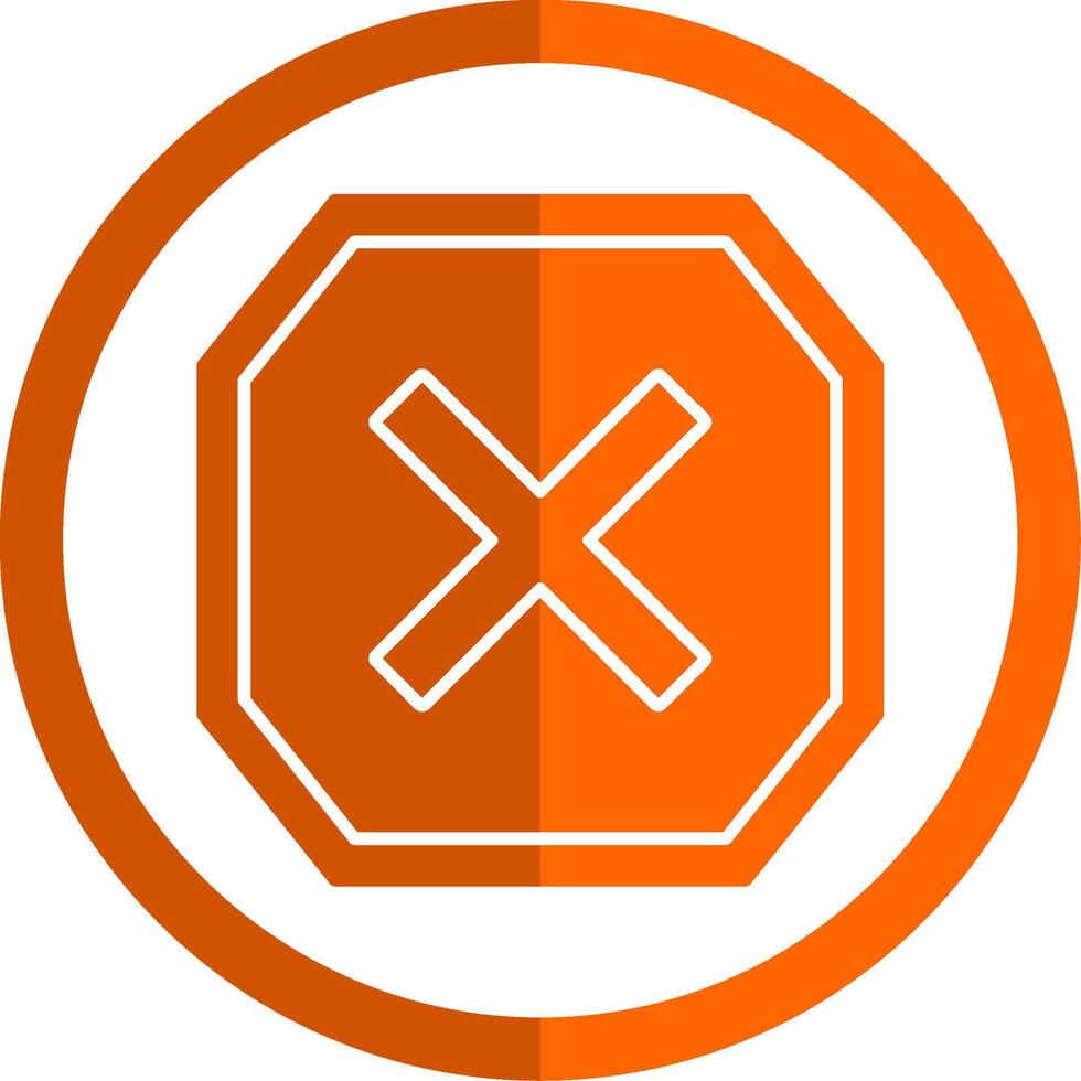 Cross Glyph Orange Circle Icon vector