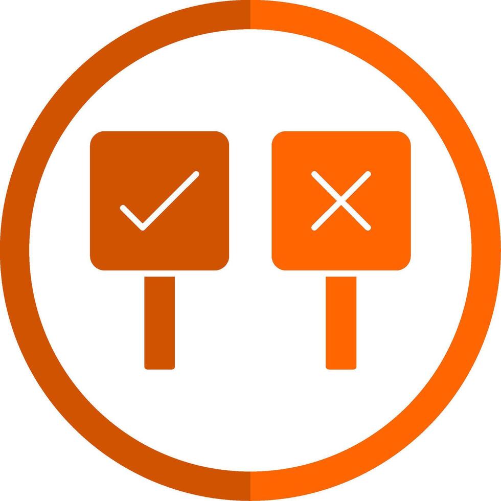 Decision Making Glyph Orange Circle Icon vector