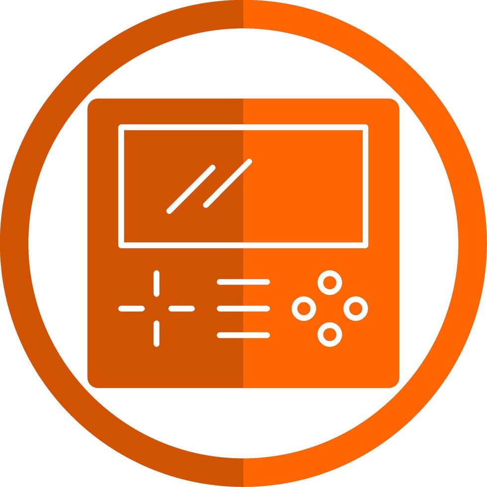 Gameboy Glyph Orange Circle Icon vector