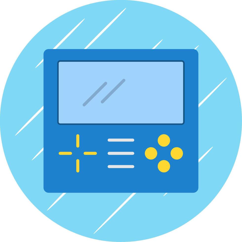 Gameboy Flat Blue Circle Icon vector