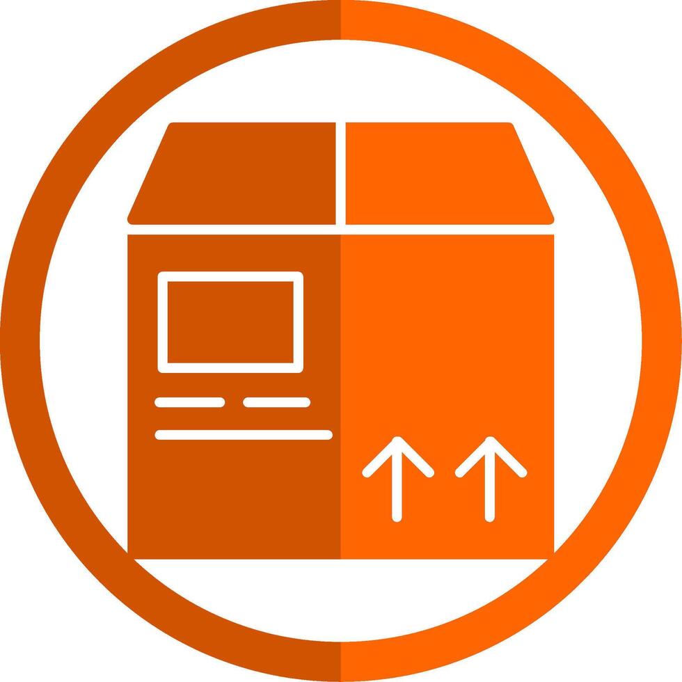 Delivery Box Glyph Orange Circle Icon vector