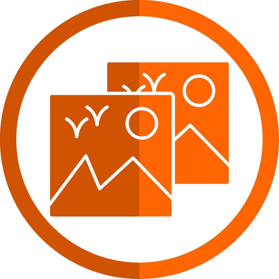 Images Glyph Orange Circle Icon vector