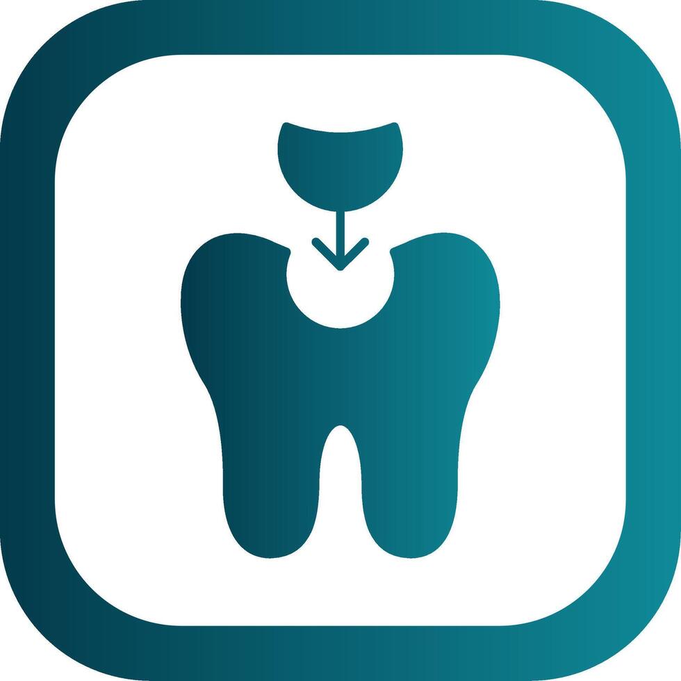 Tooth Filling Glyph Gradient Round Corner Icon vector