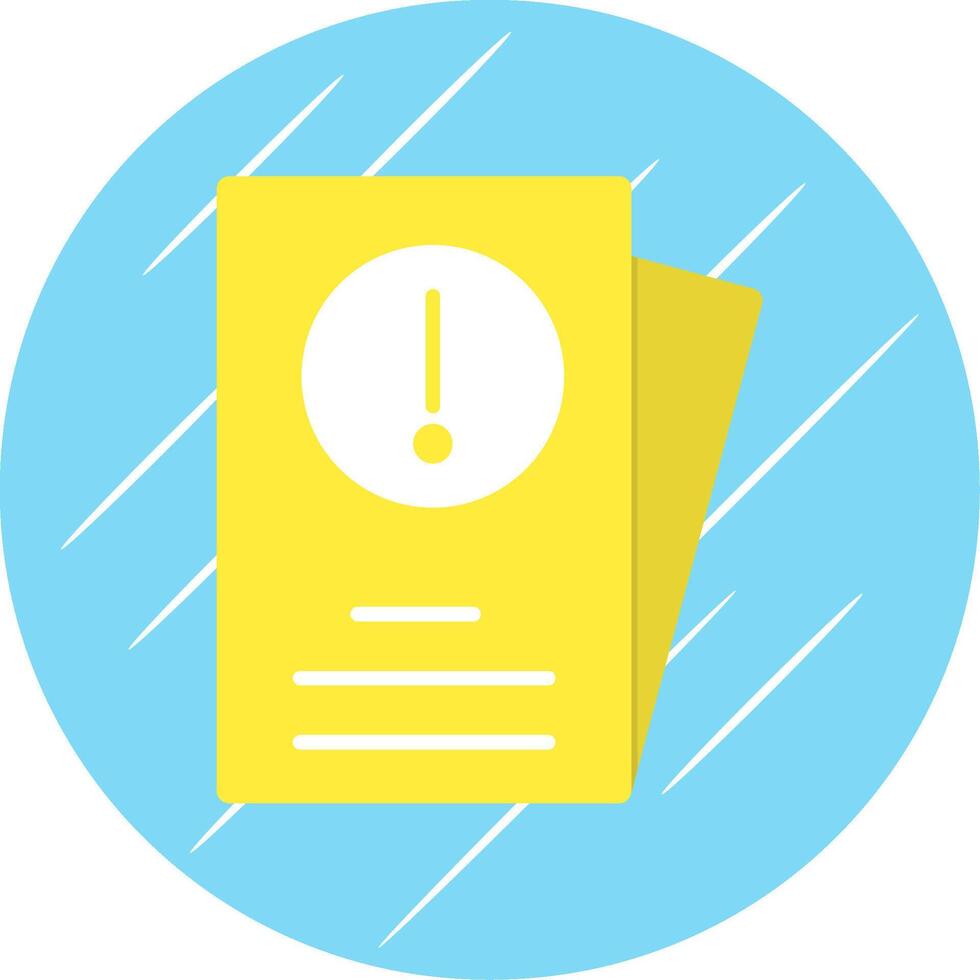 Yellow Card Flat Blue Circle Icon vector