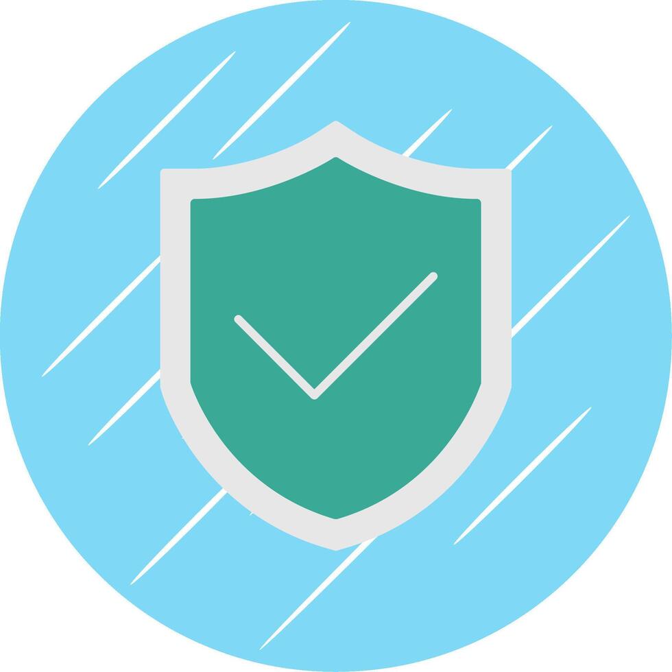 Shield Flat Blue Circle Icon vector