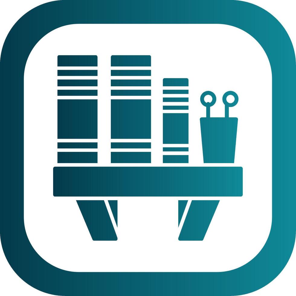 Book Shelf Glyph Gradient Round Corner Icon vector