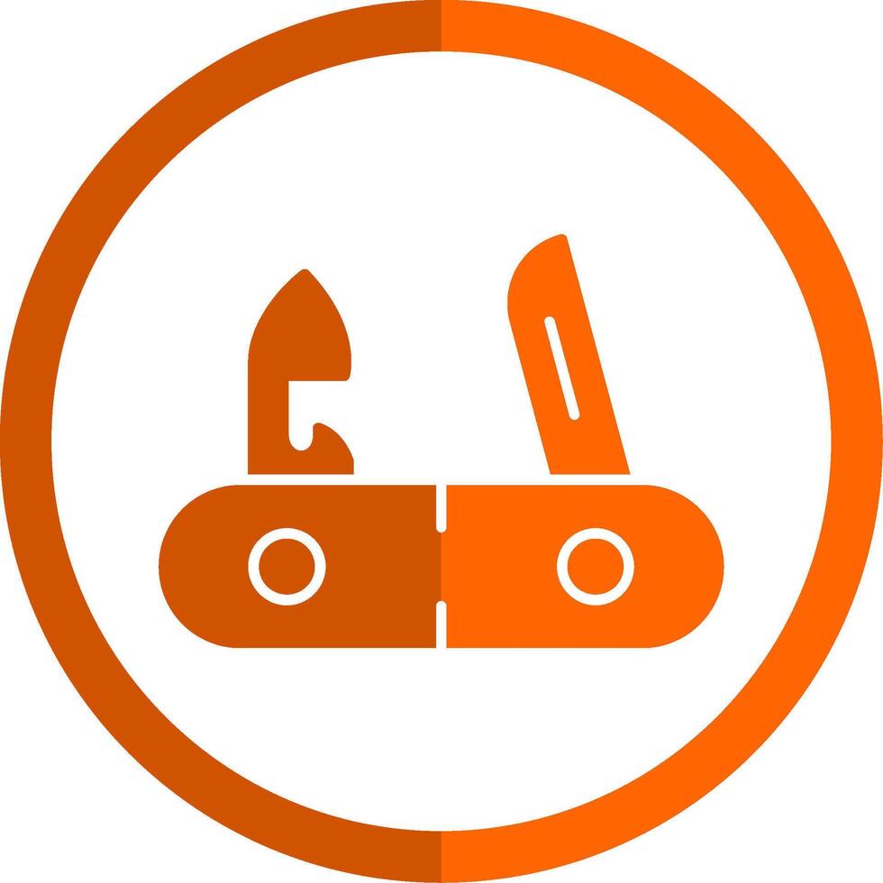 suizo cuchillo glifo naranja circulo icono vector