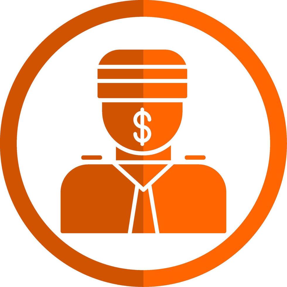 Bribe Glyph Orange Circle Icon vector