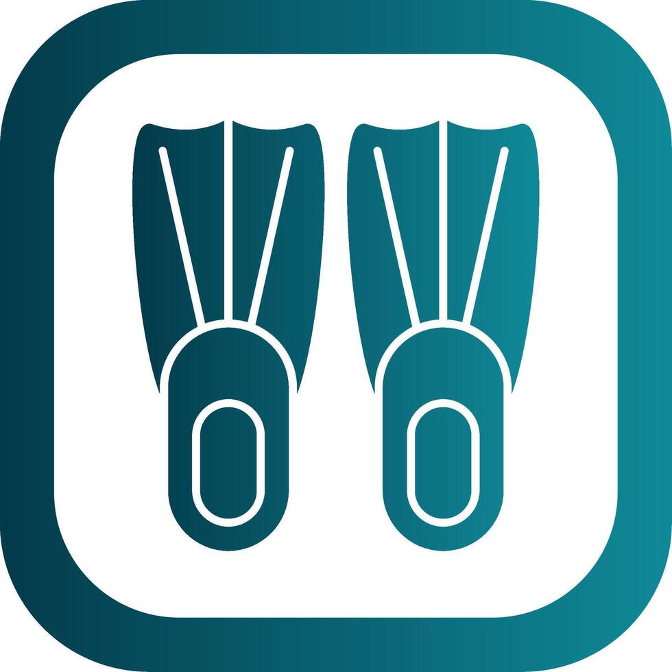 Fins Glyph Gradient Round Corner Icon vector
