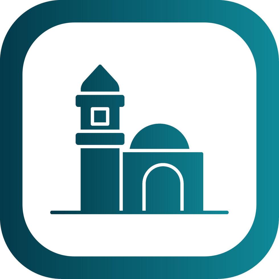 mezquita glifo degradado redondo esquina icono vector
