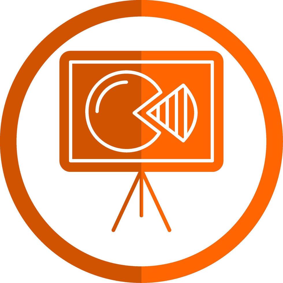 Presentation Glyph Orange Circle Icon vector