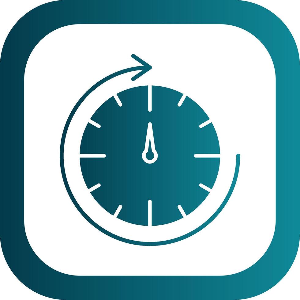 Round Clock Glyph Gradient Round Corner Icon vector