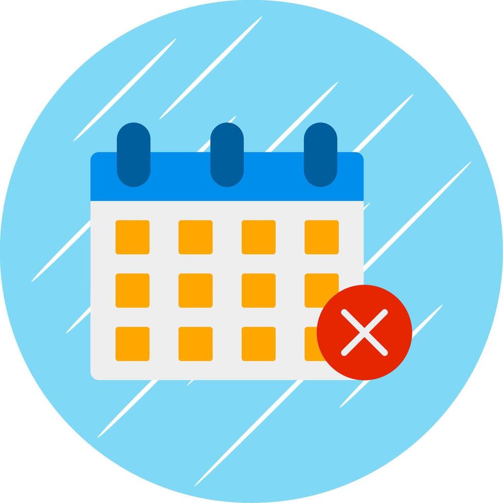 Cancel Event Flat Blue Circle Icon vector