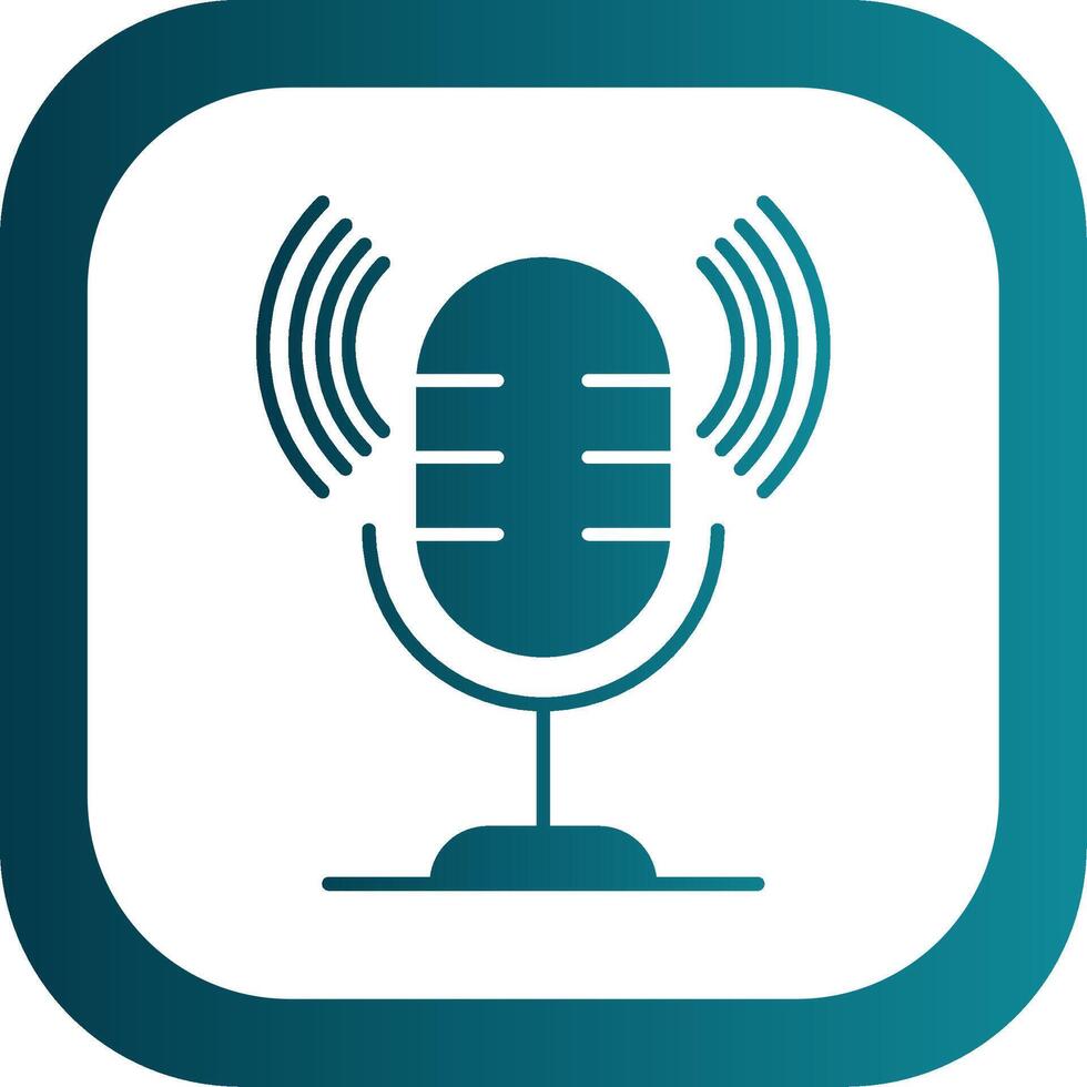 Microphone Glyph Gradient Round Corner Icon vector