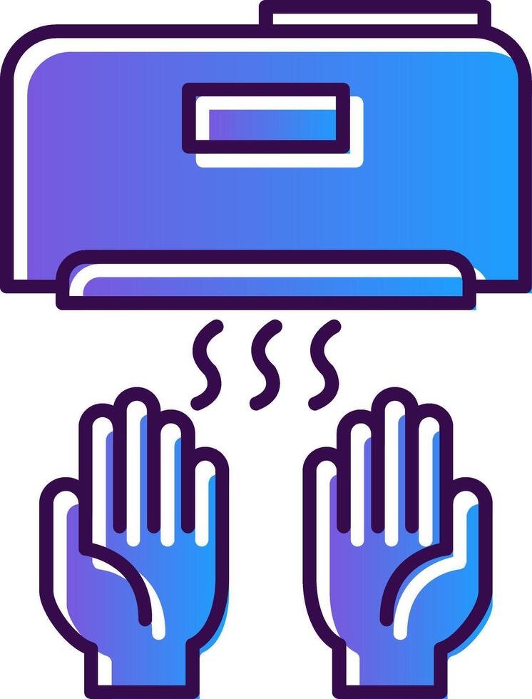 Hand Dryer Gradient Filled Icon vector