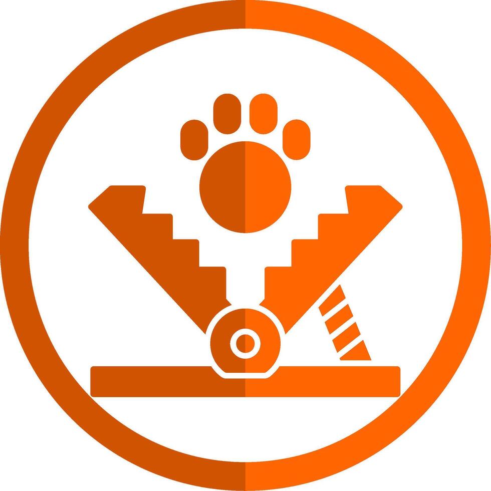 Bear Trap Glyph Orange Circle Icon vector