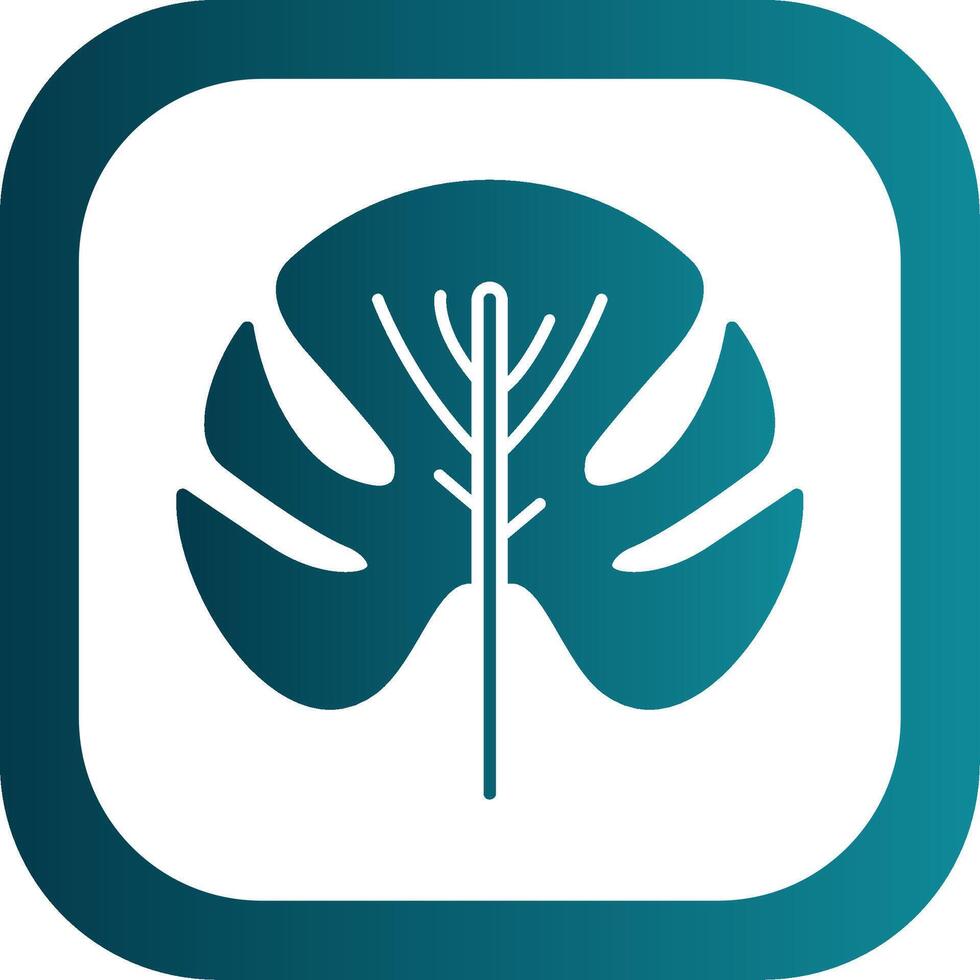 Monstera Glyph Gradient Round Corner Icon vector