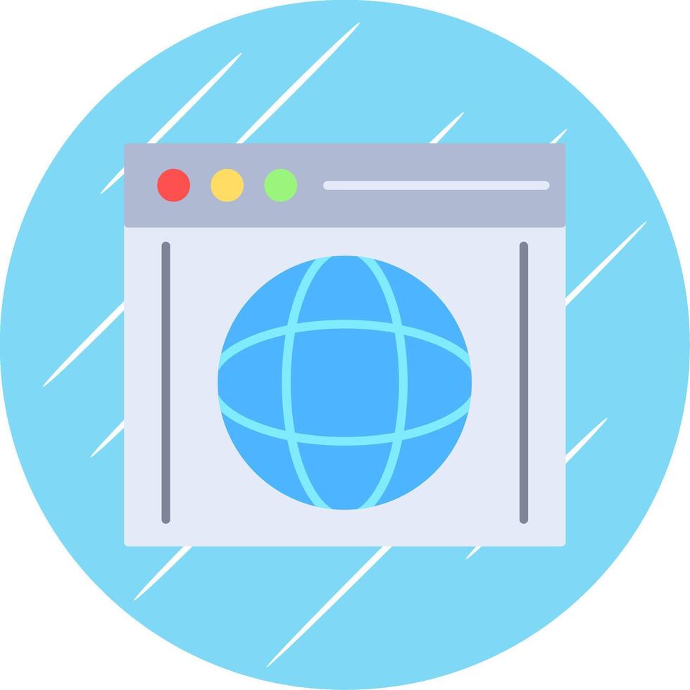 Browser Flat Blue Circle Icon vector