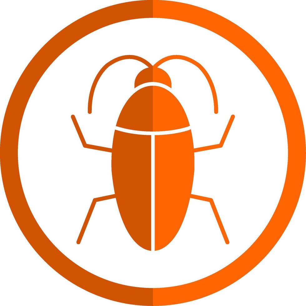 Cockroach Glyph Orange Circle Icon vector