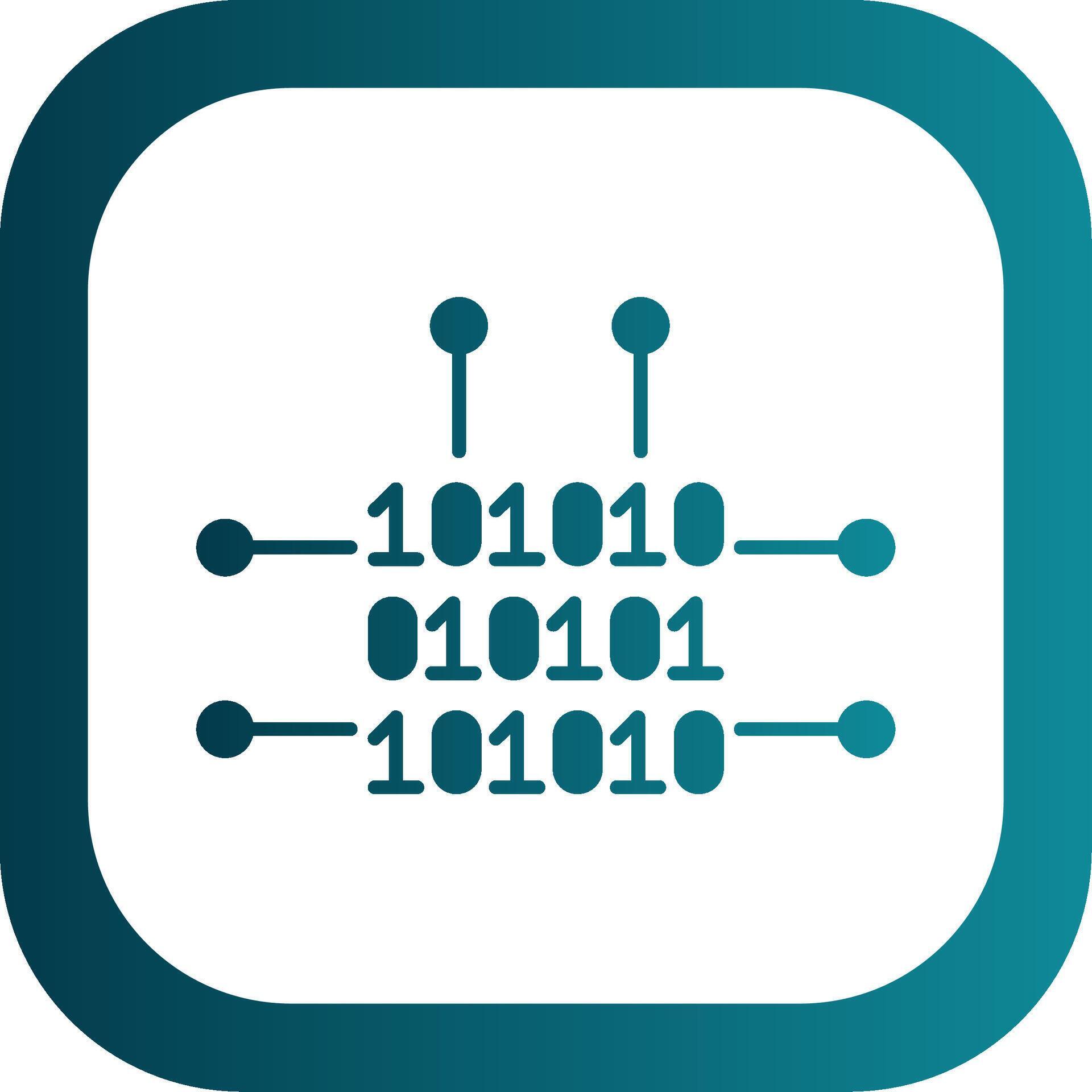 Binary Code Glyph Gradient Round Corner Icon 42859577 Vector Art at ...