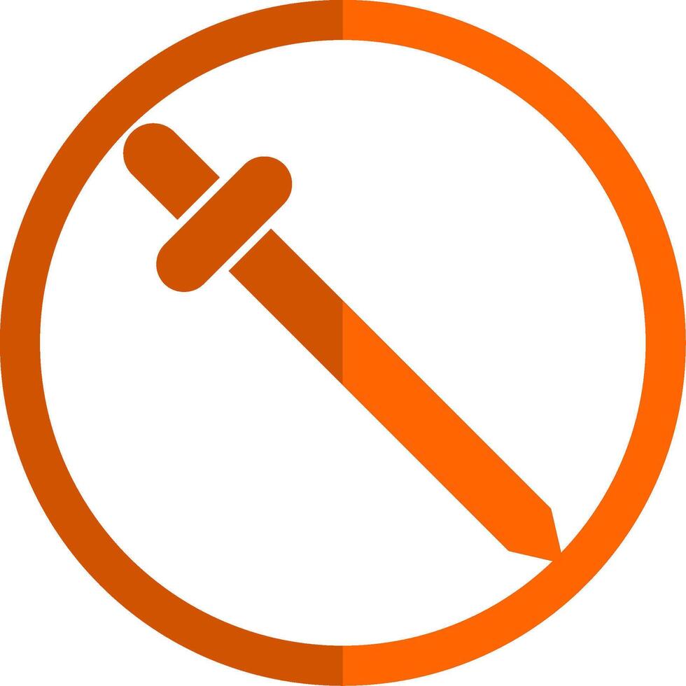 Saber Glyph Orange Circle Icon vector
