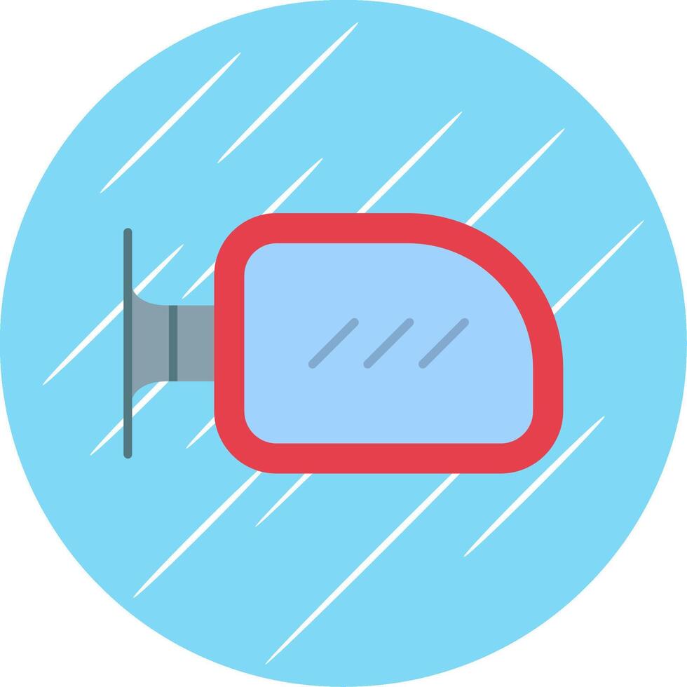 Side Mirror Flat Blue Circle Icon vector