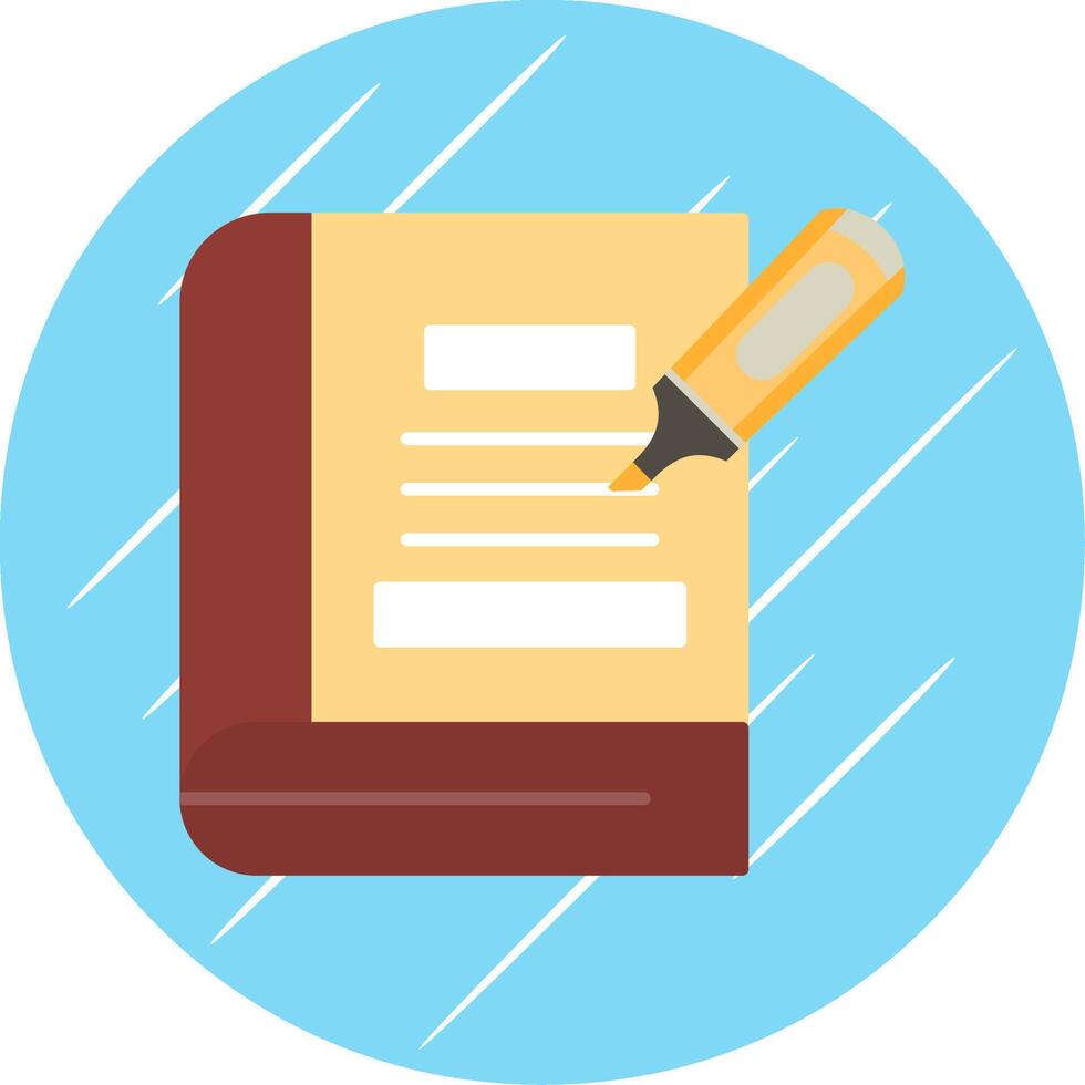 Highlighter Flat Blue Circle Icon vector