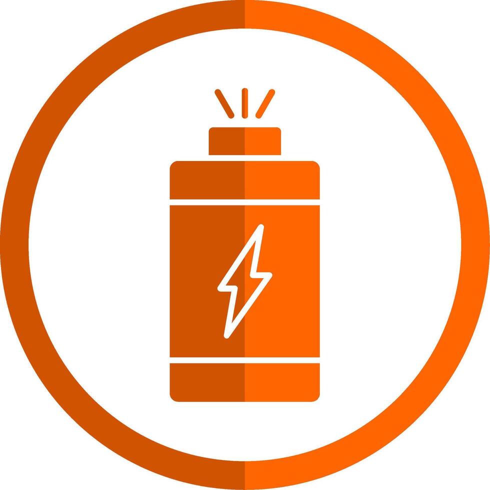 Power Glyph Orange Circle Icon vector