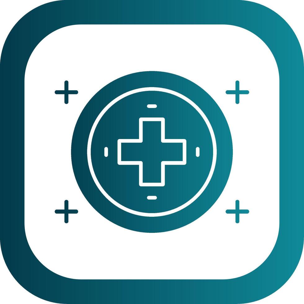 Hospital Sign Glyph Gradient Round Corner Icon vector