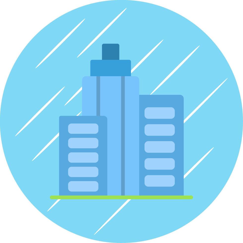 Office Building Flat Blue Circle Icon vector