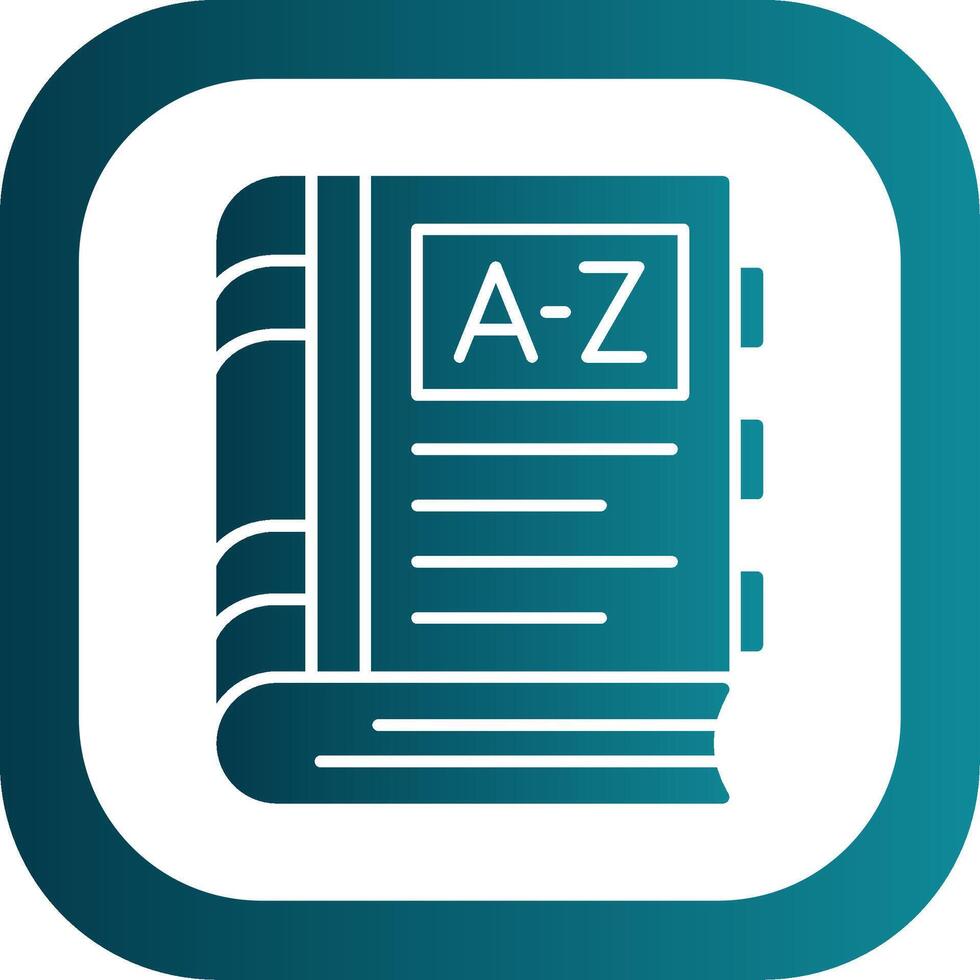 Dictionary Glyph Gradient Round Corner Icon vector