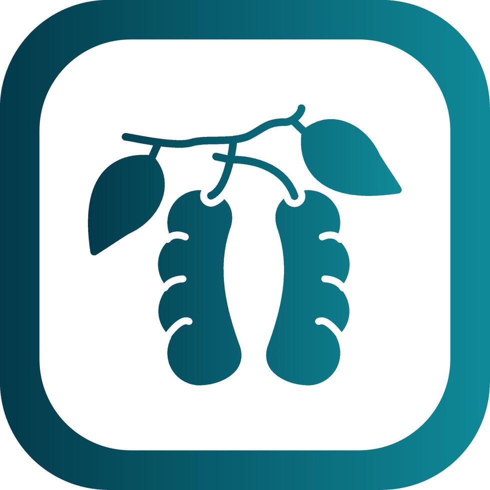 Tamarind Glyph Gradient Round Corner Icon vector