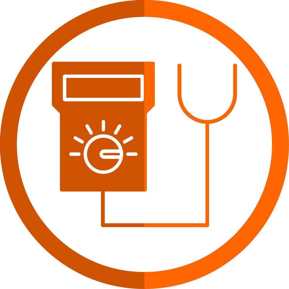 ensayador glifo naranja circulo icono vector